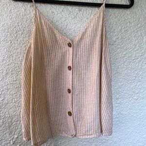 BP Yellow Striped Strappy Crop Top